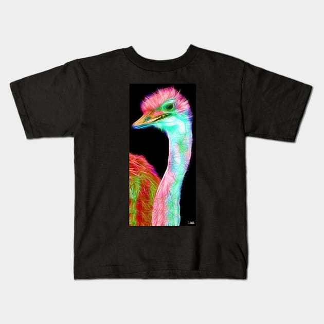 Ostrich Profile Kids T-Shirt by danieljanda